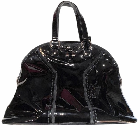 Yves Saint Laurent Muse Shiny Black Large Shoulder Bag - Picture 2 of 7